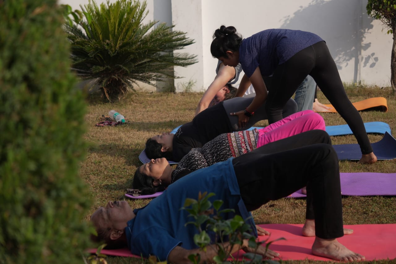 Yoga session at Vedanjana Rishikesh