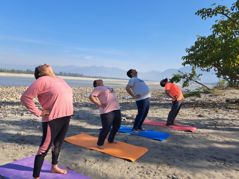 ganga beach yoga 1
