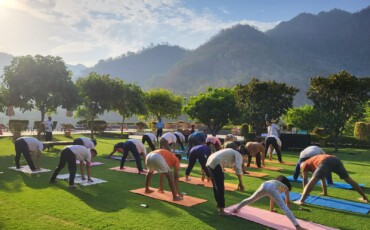 morning yoga session vedanjana